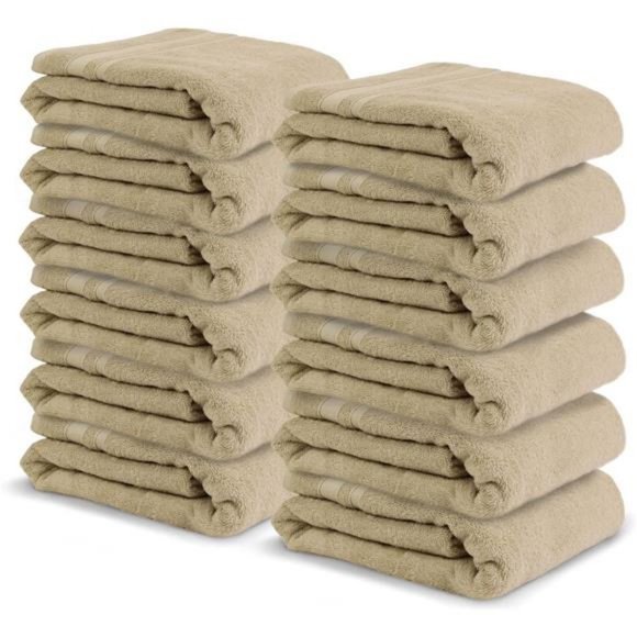 Oversized Bath Towels,Beige, 30” x 60” (Pack of 12)